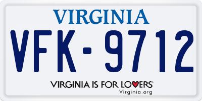 VA license plate VFK9712