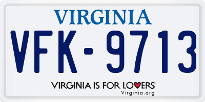 VA license plate VFK9713