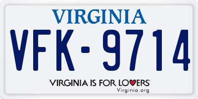 VA license plate VFK9714