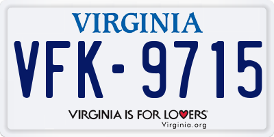 VA license plate VFK9715