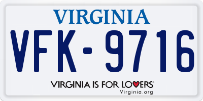 VA license plate VFK9716