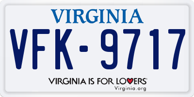 VA license plate VFK9717