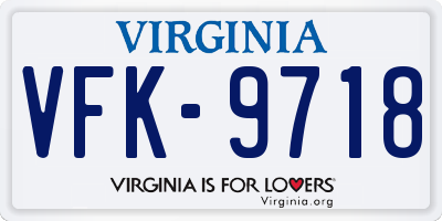 VA license plate VFK9718