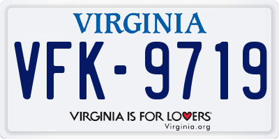 VA license plate VFK9719