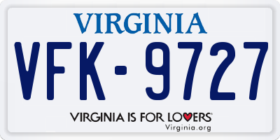 VA license plate VFK9727