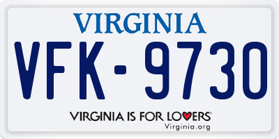 VA license plate VFK9730
