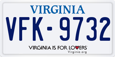 VA license plate VFK9732