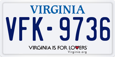 VA license plate VFK9736