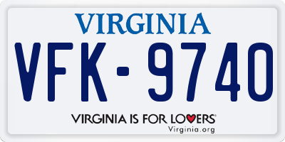 VA license plate VFK9740