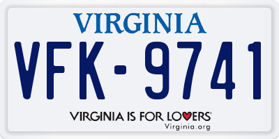 VA license plate VFK9741