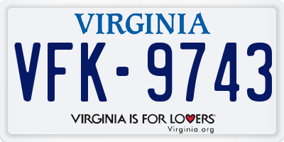 VA license plate VFK9743