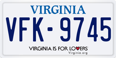 VA license plate VFK9745