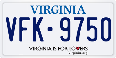 VA license plate VFK9750