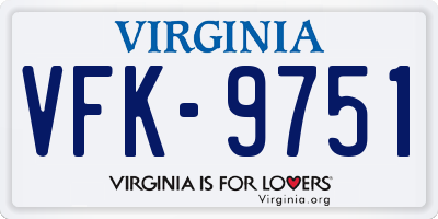 VA license plate VFK9751