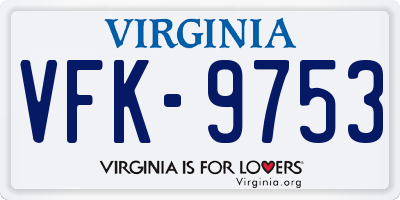 VA license plate VFK9753