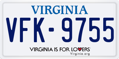 VA license plate VFK9755