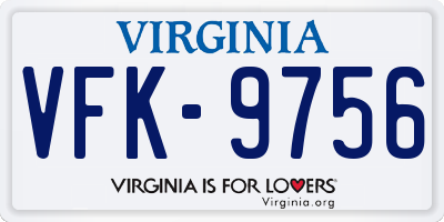VA license plate VFK9756