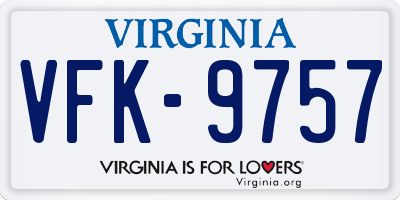 VA license plate VFK9757