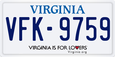 VA license plate VFK9759