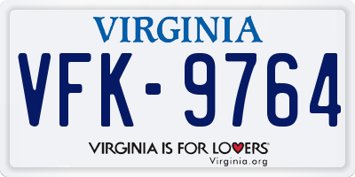 VA license plate VFK9764