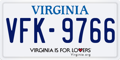 VA license plate VFK9766