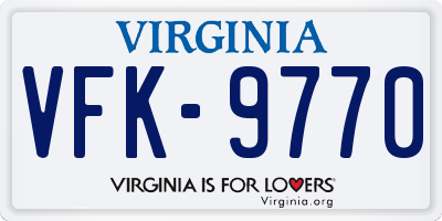 VA license plate VFK9770