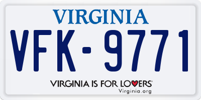 VA license plate VFK9771