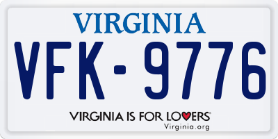 VA license plate VFK9776