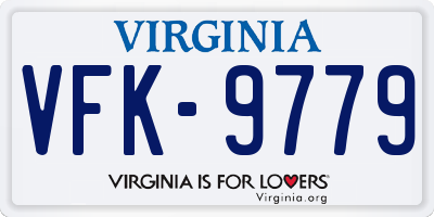 VA license plate VFK9779