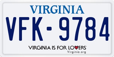 VA license plate VFK9784