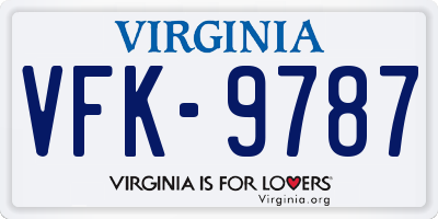 VA license plate VFK9787
