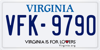 VA license plate VFK9790