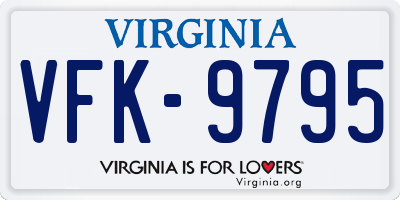 VA license plate VFK9795