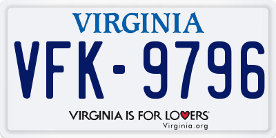 VA license plate VFK9796