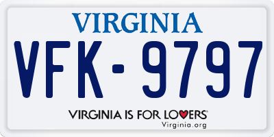 VA license plate VFK9797