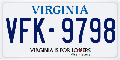 VA license plate VFK9798