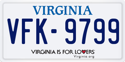 VA license plate VFK9799