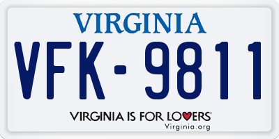 VA license plate VFK9811