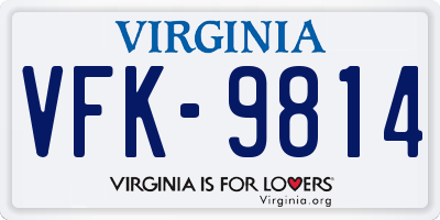 VA license plate VFK9814