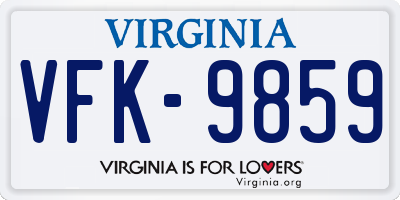 VA license plate VFK9859