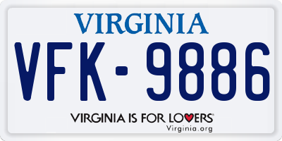 VA license plate VFK9886