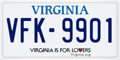 VA license plate VFK9901
