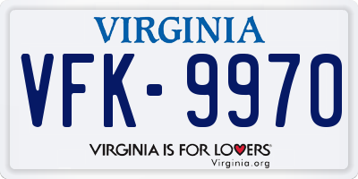 VA license plate VFK9970