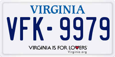 VA license plate VFK9979