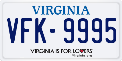 VA license plate VFK9995