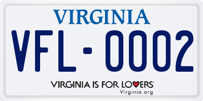 VA license plate VFL0002