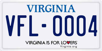 VA license plate VFL0004