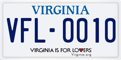 VA license plate VFL0010
