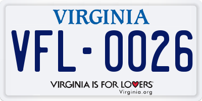 VA license plate VFL0026