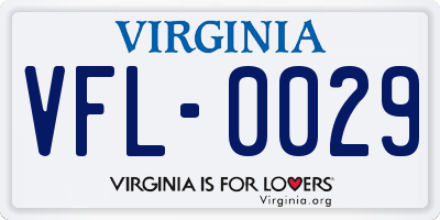 VA license plate VFL0029